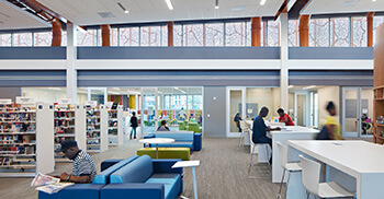 图书馆有机结构塑造金色外衣_办公装修公司