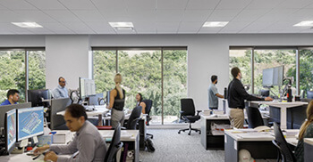 该办公装修主打办公空间协作-员工创造力等