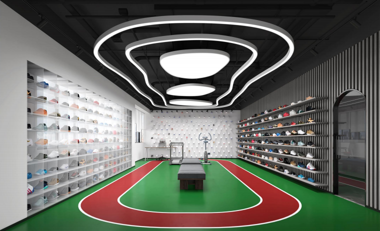 鞋展品体验区装饰效果