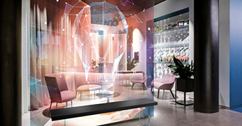 主旨是使用透视错觉 以“有形”的轻盈为名