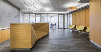 开放空间的照明是为了补充“波浪”天花板