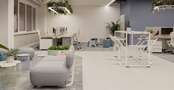 办公楼装修设计：目标是将未来主义与自然相结合