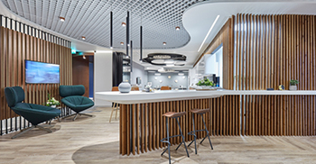 写字楼办公室装修在整个空间上打印出自然的足迹