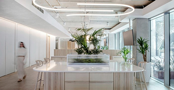 办公楼装修：调色板极简 整体氛围平静、热情、休闲精致