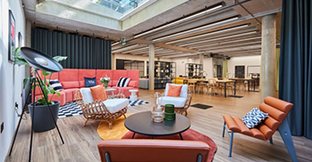 公司办公室装修：迎接访客的是一面画廊墙 是对该机构文化的有趣庆祝